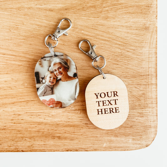 Custom Photo and Text Keychain