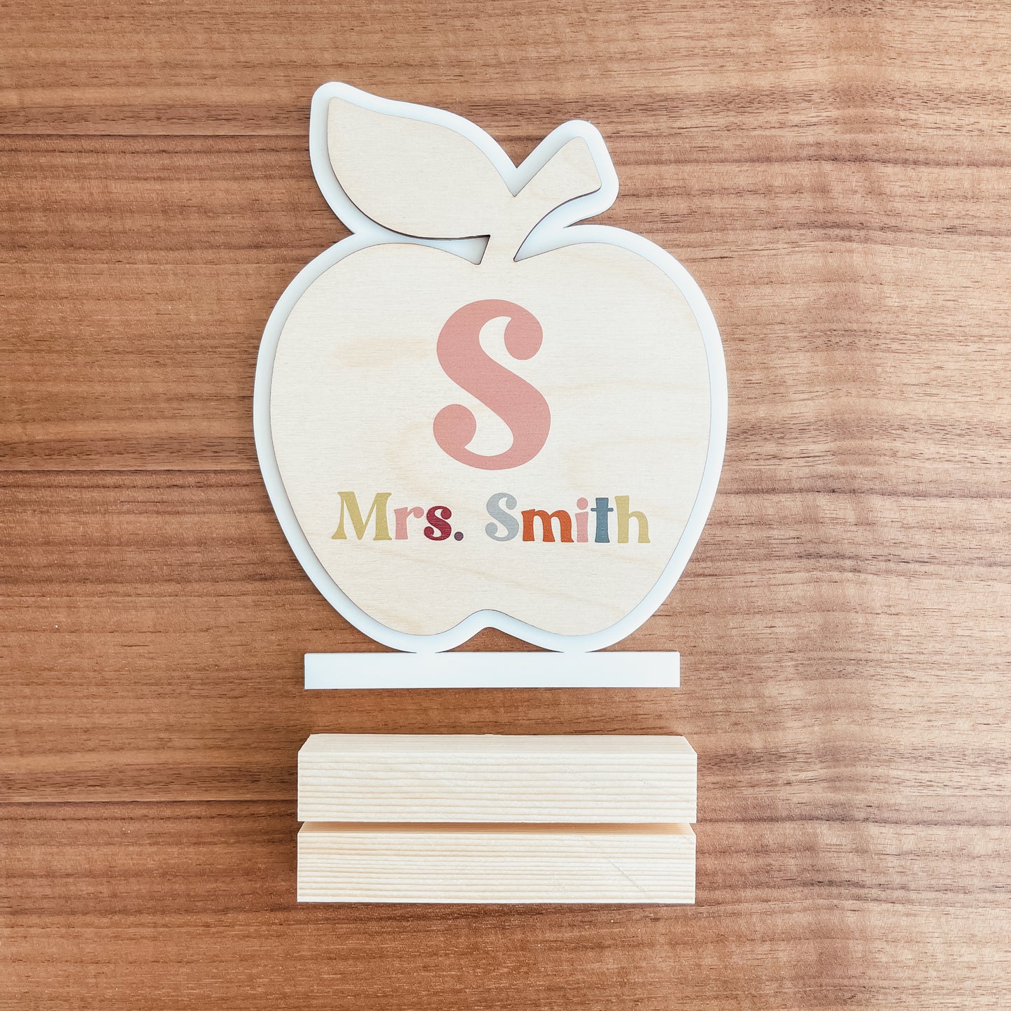 Teacher Apple Desk Sign (Printed)
