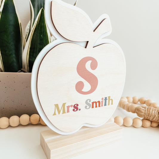 Teacher Apple Desk Sign (Printed)