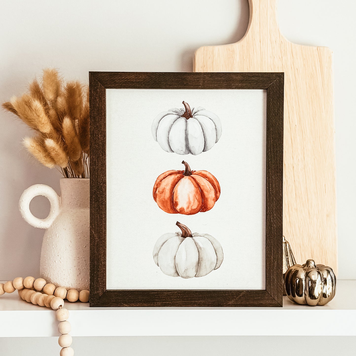 Pumpkin Trio Framed Wood Sign