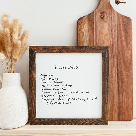 Handwritten Recipe Sign