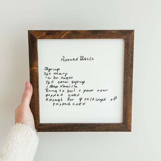 Handwritten Recipe Sign