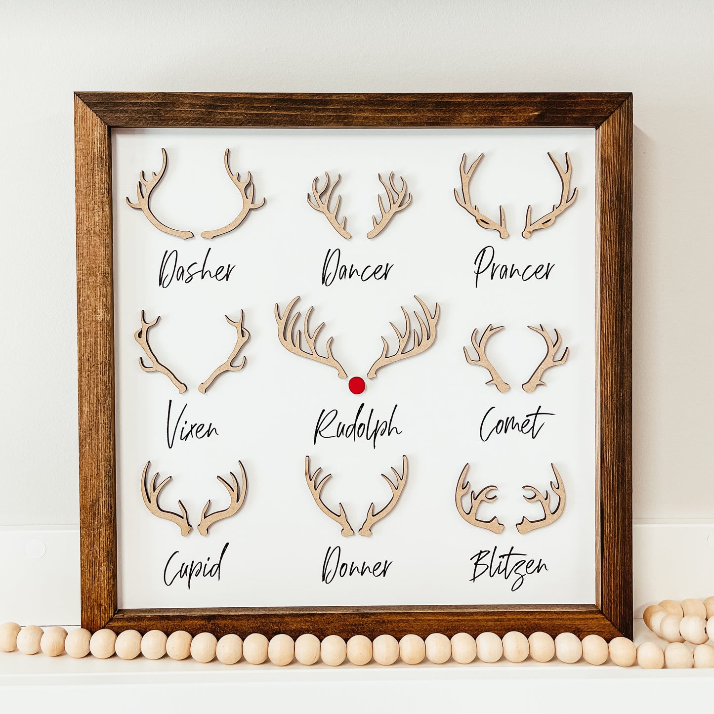 3D Reindeer Framed Sign