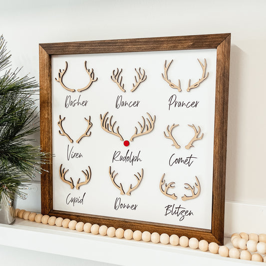 3D Reindeer Framed Sign