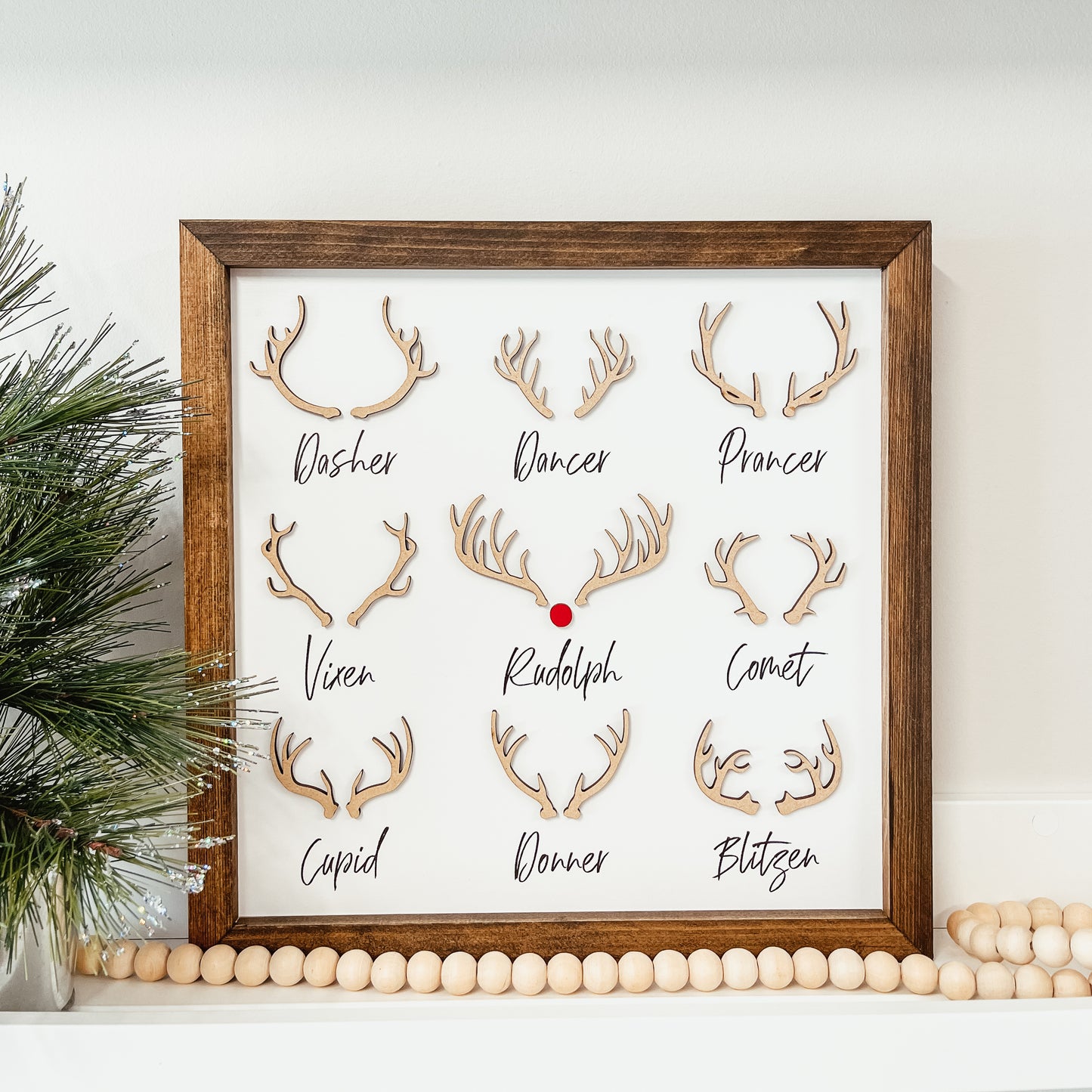 3D Reindeer Framed Sign