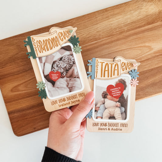 Pennant Flag Floral Photo Magnet