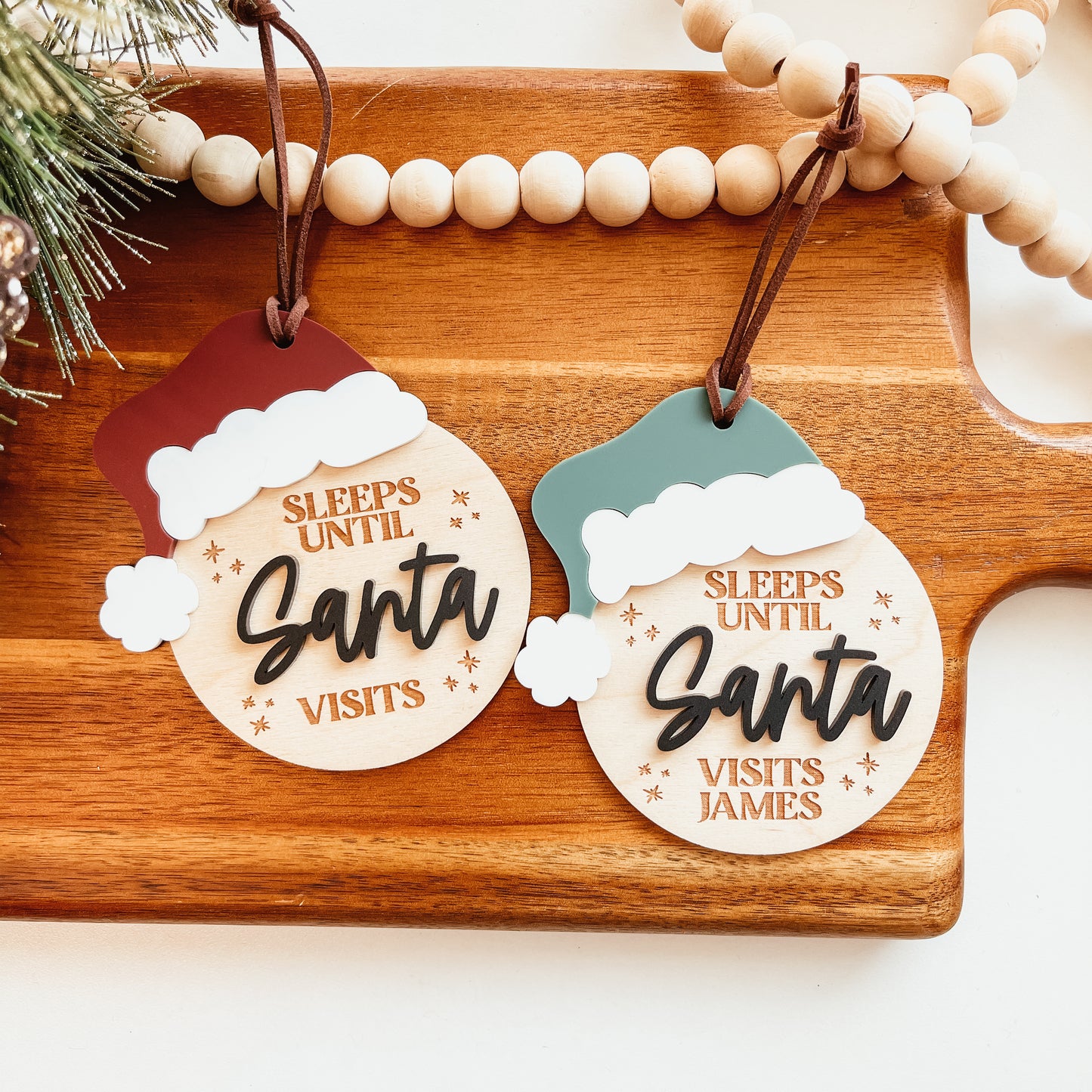 Countdown Until Christmas Santa Hat Christmas Ornament