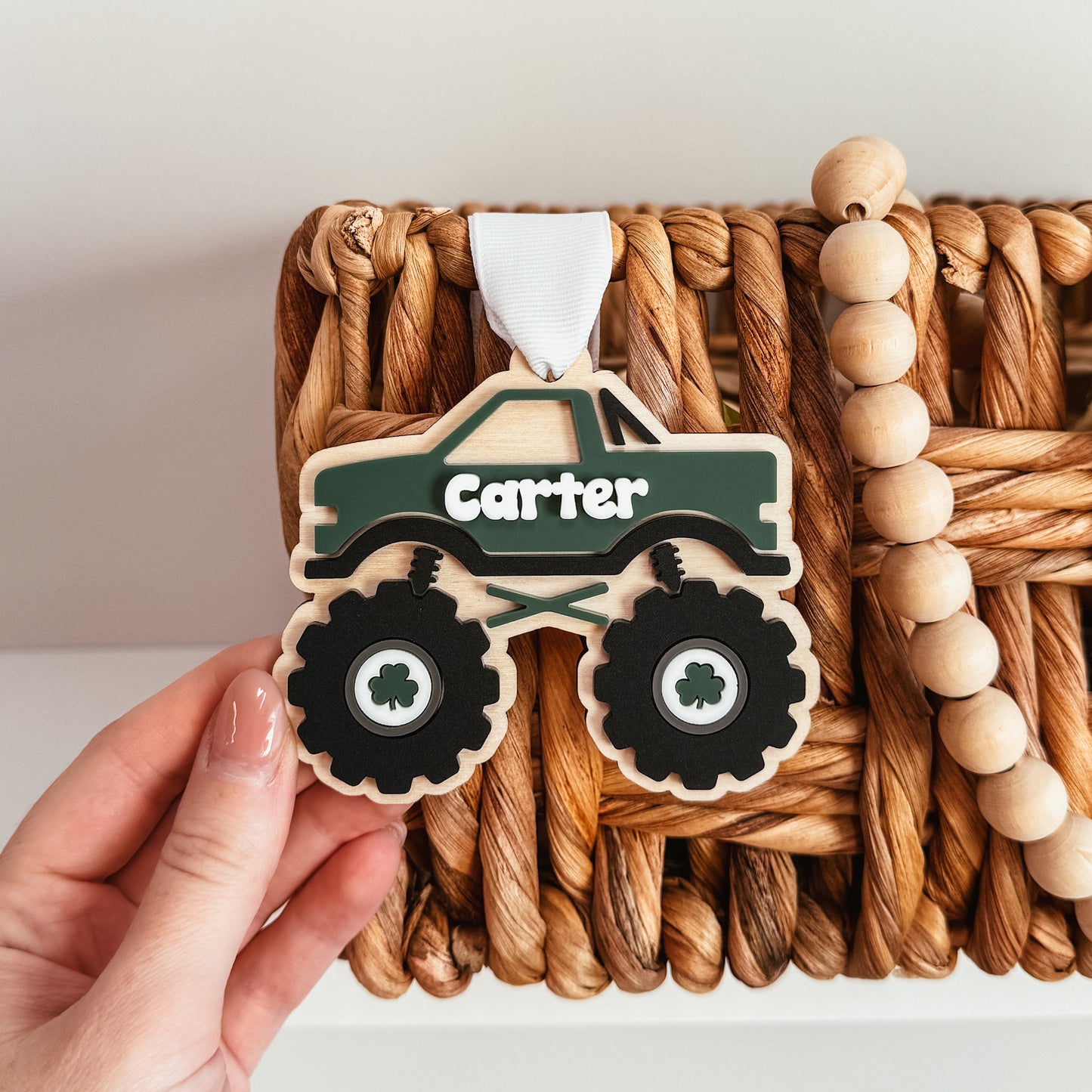 Shamrock Monster Truck St Patrick's Day Tag