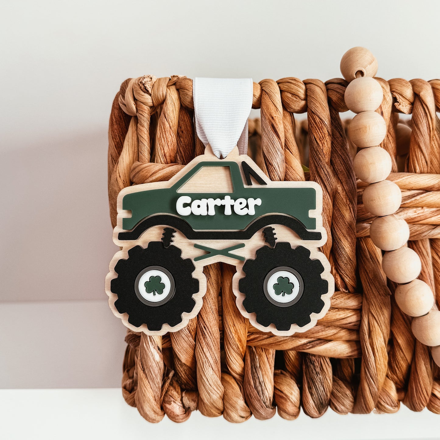Shamrock Monster Truck St Patrick's Day Tag