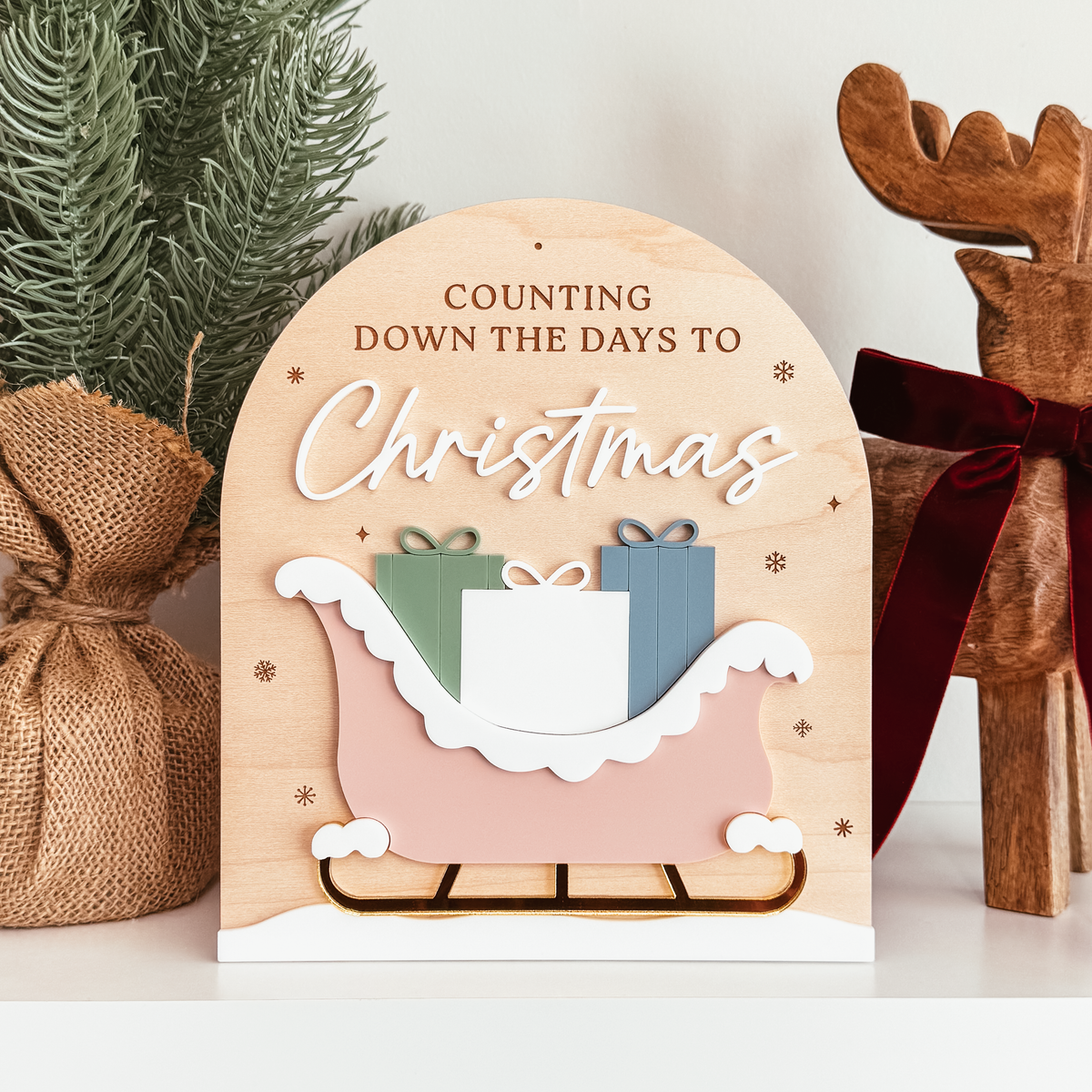 Sleigh Of Gifts Countdown To Christmas Dry Erase Sign