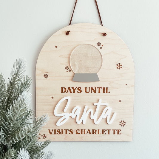 Snow Globe Christmas Countdown Sign
