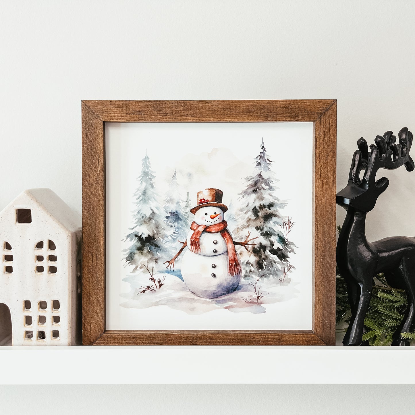 Watercolour Snowman Sign
