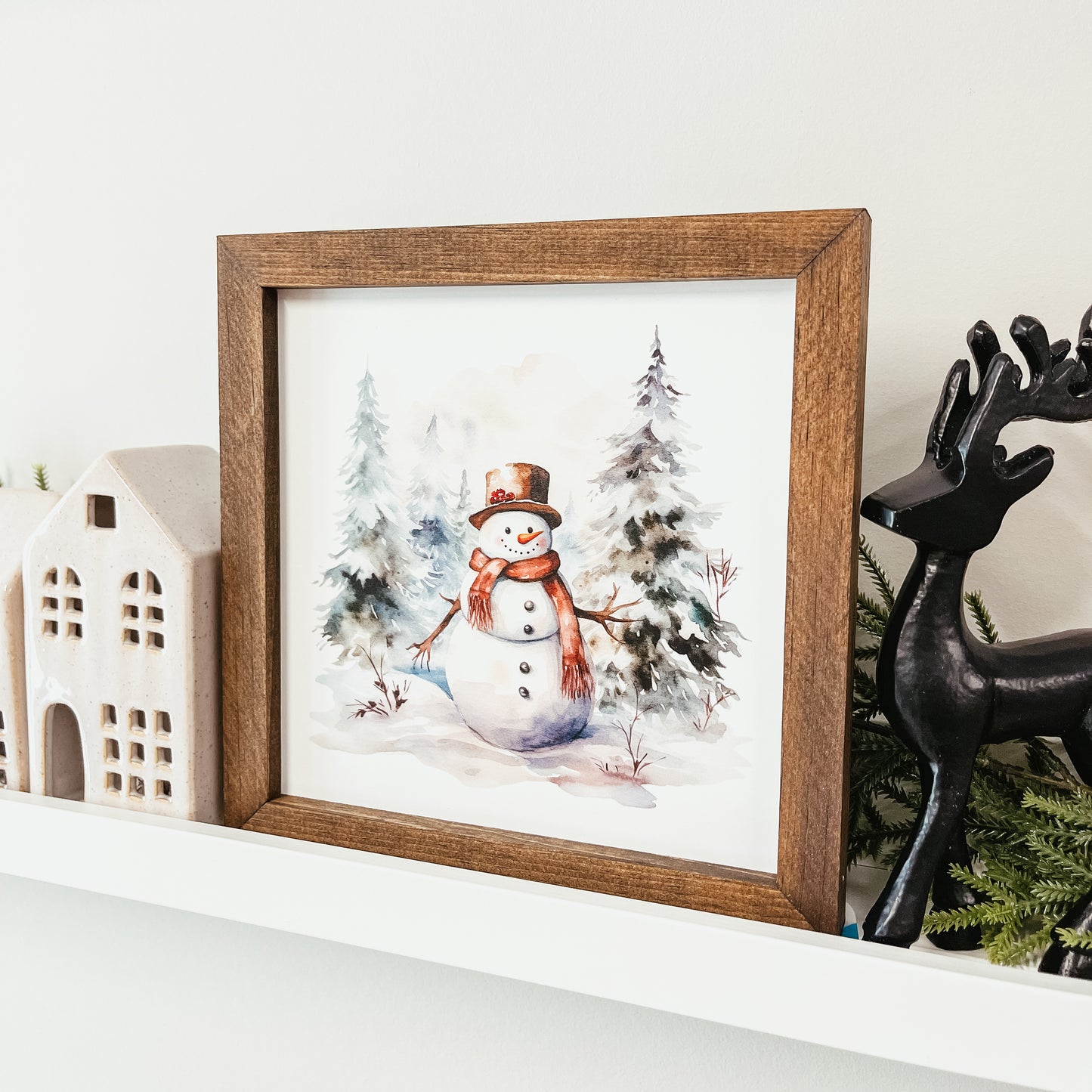 Watercolour Snowman Sign