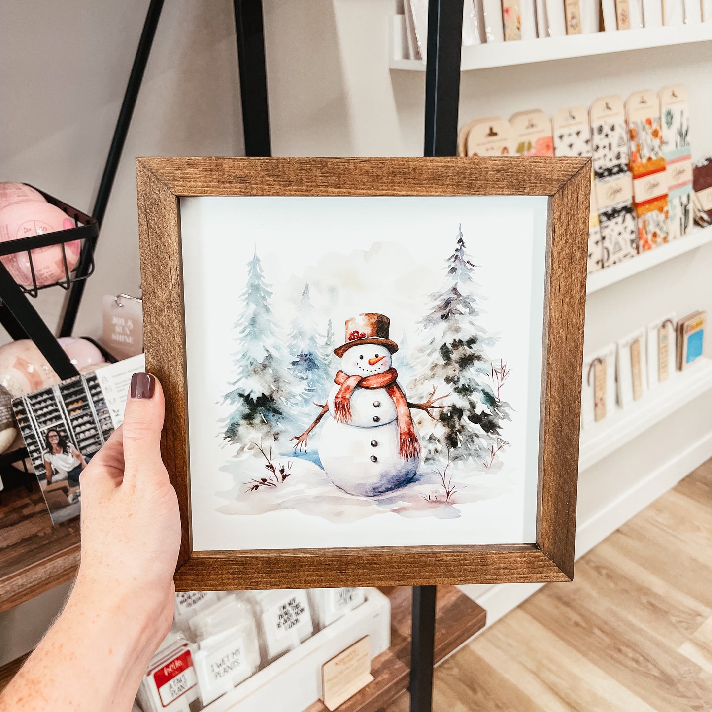 Watercolour Snowman Sign