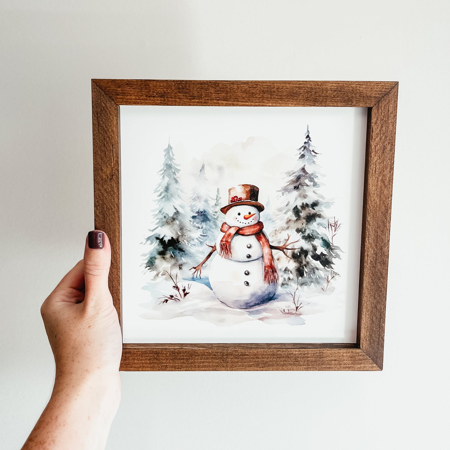 Watercolour Snowman Sign