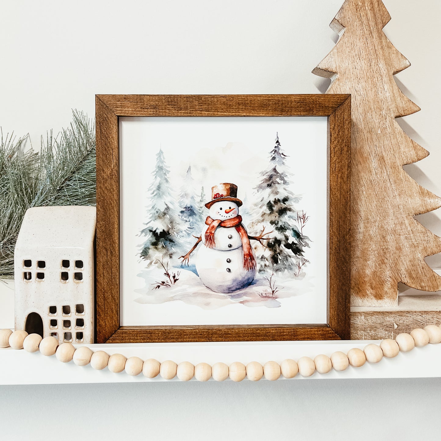 Watercolour Snowman Sign