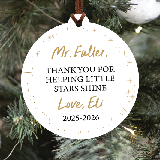 Little Stars Shine Teacher Christmas Ornament