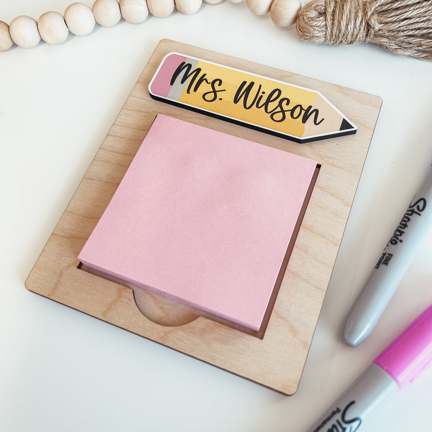 Personalized Sticky Note Holder