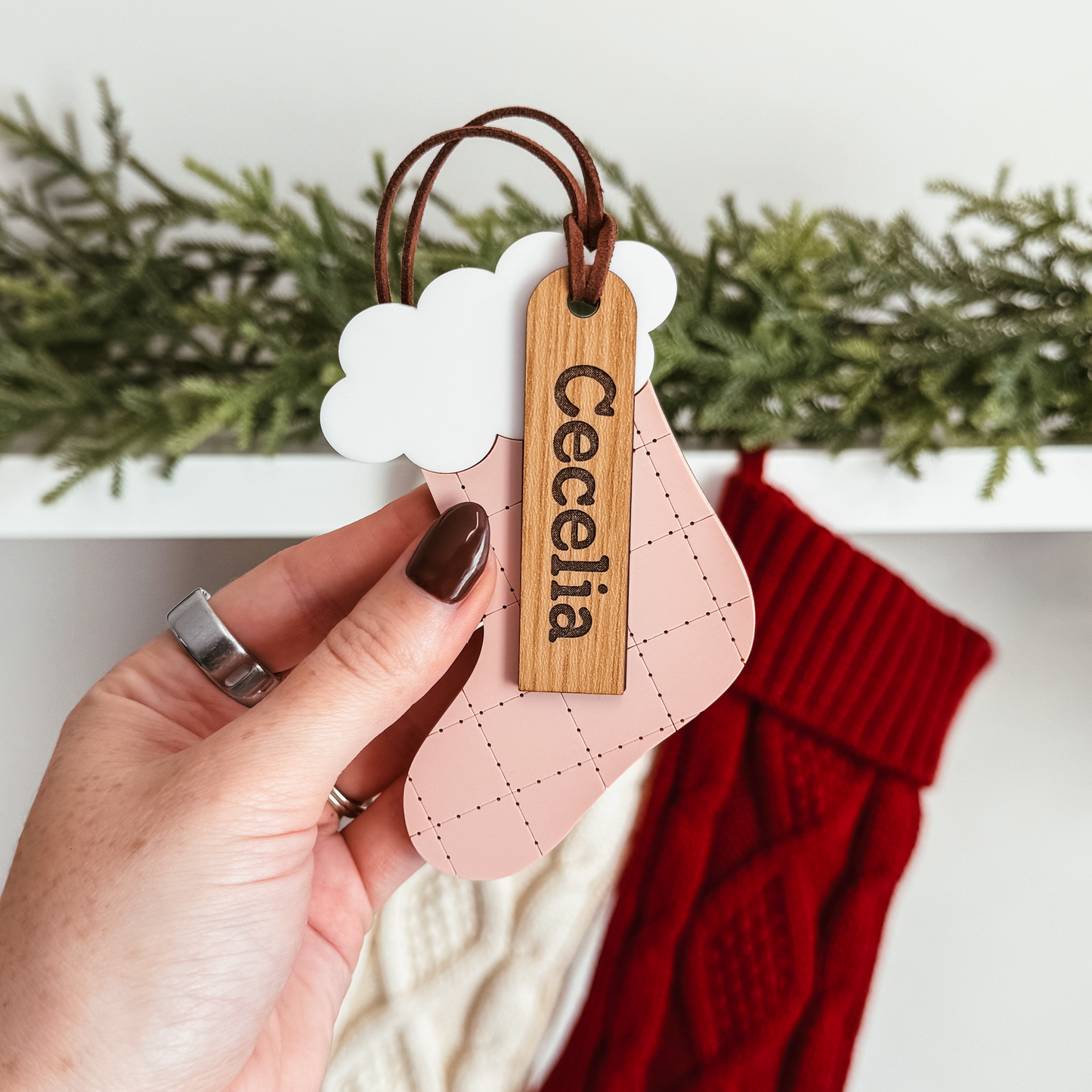 3D Holiday Stocking Christmas Stocking Tag