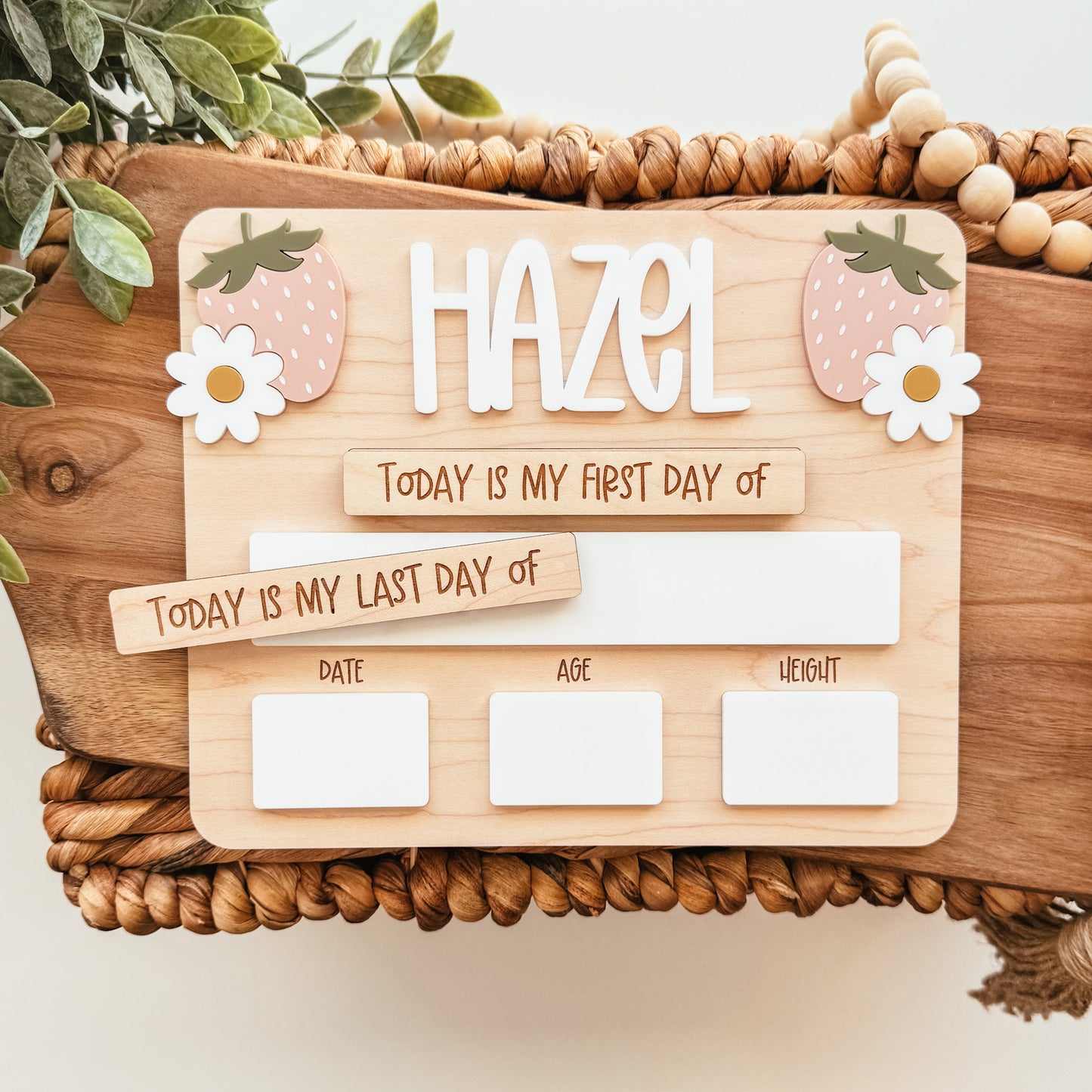 First And Last Day Of School Sign | Strawberries