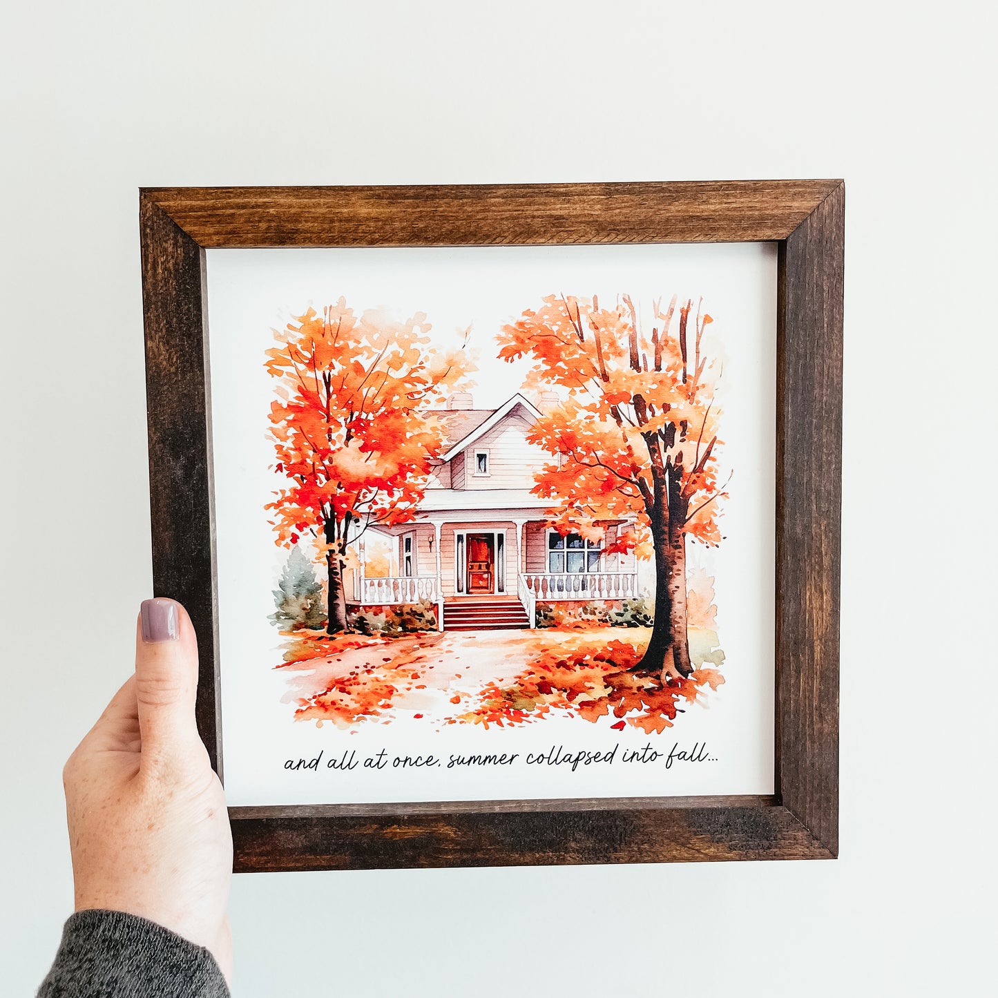 Summer Collapsed Into Fall Framed Sign
