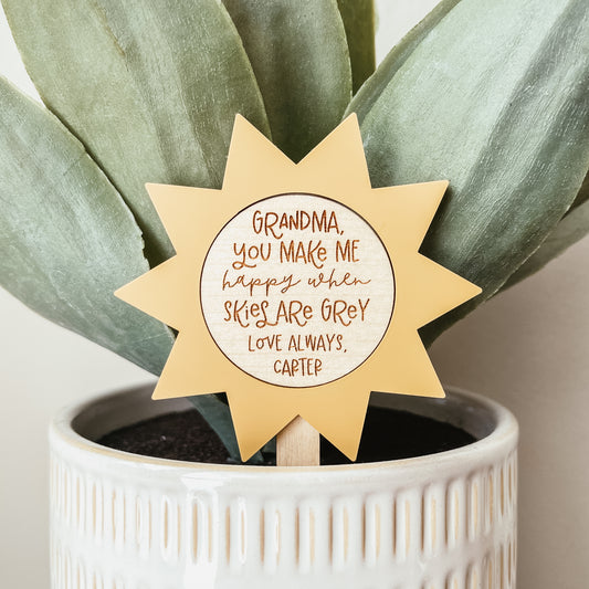 Custom Mom/Grandma Sun Plant Stake