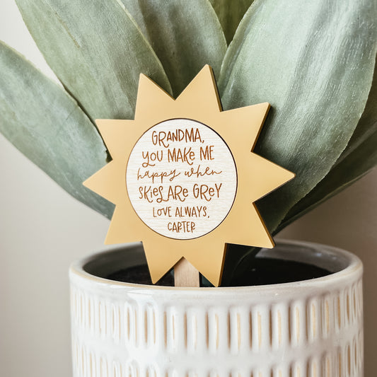 Custom Mom/Grandma Sun Plant Stake