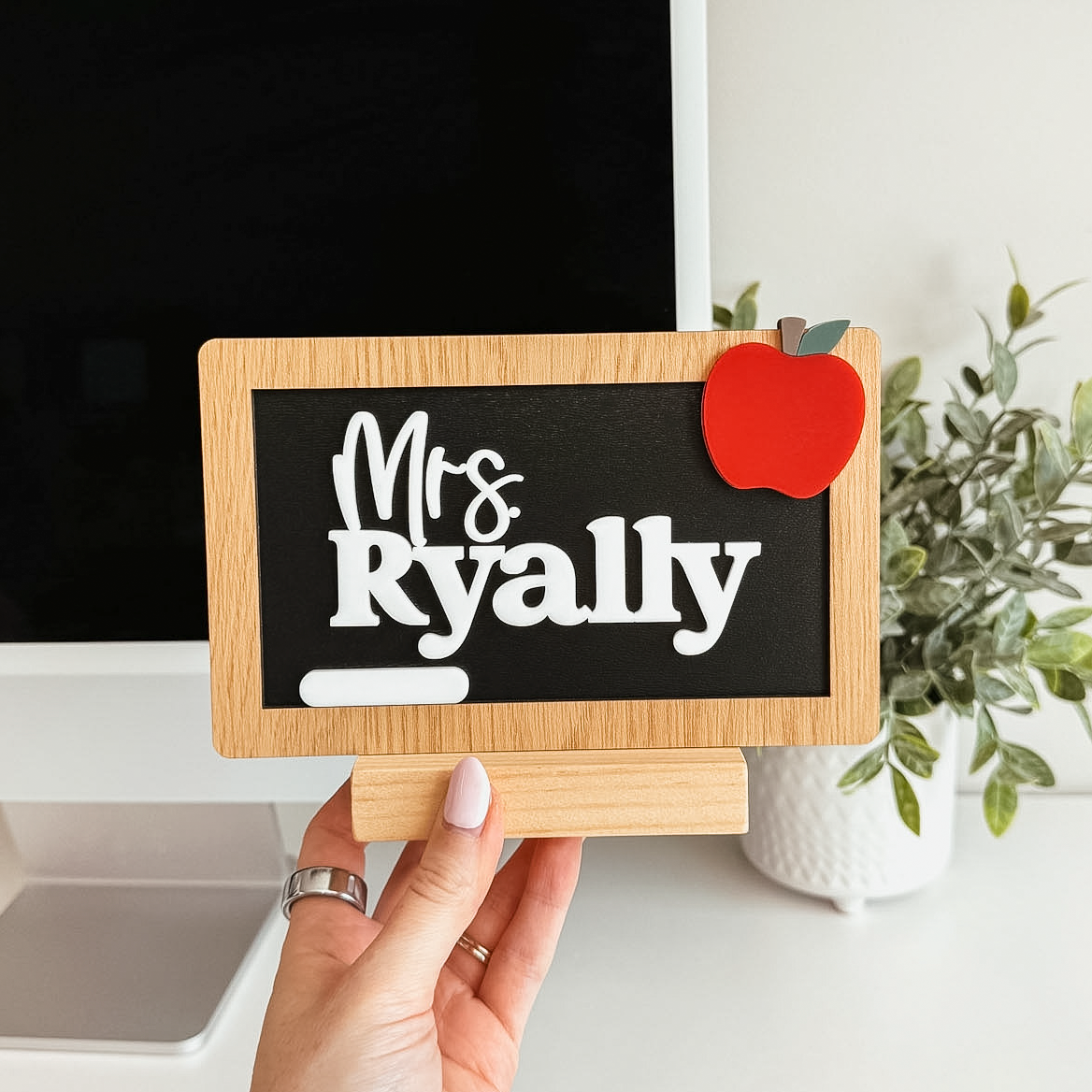 Teacher Chalk Board Desk Sign