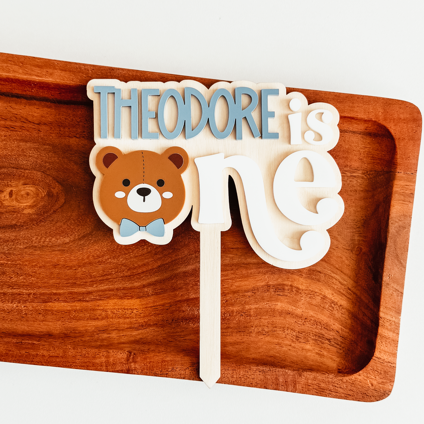 Custom One Teddy Bear Cake Topper