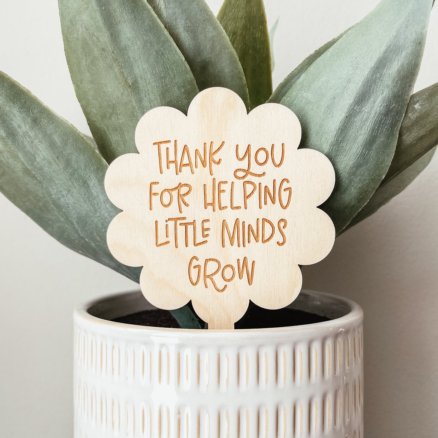 Thank You For Helping Little Minds Grow Wooden Plant Stake