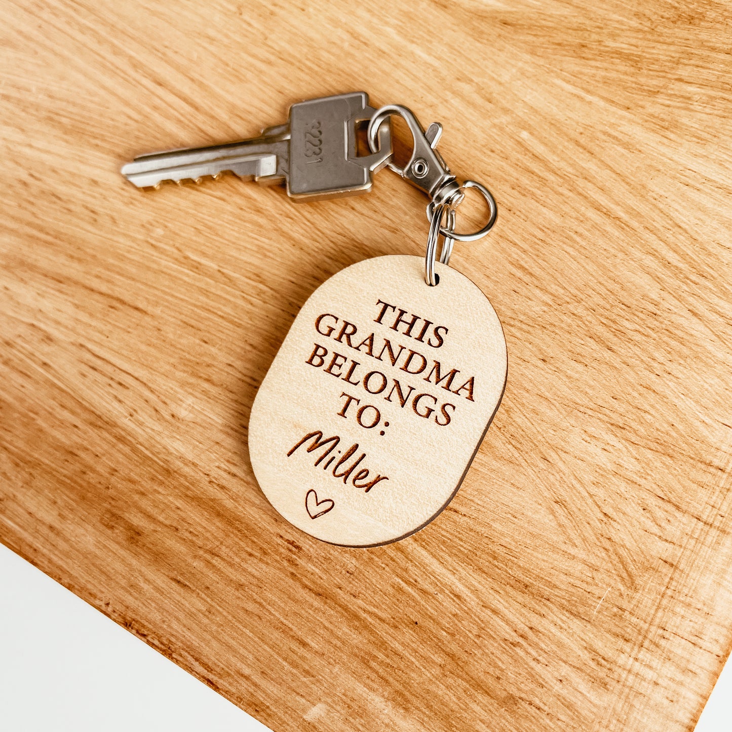 This Grandma/Grandpa Belongs To Photo Keychain