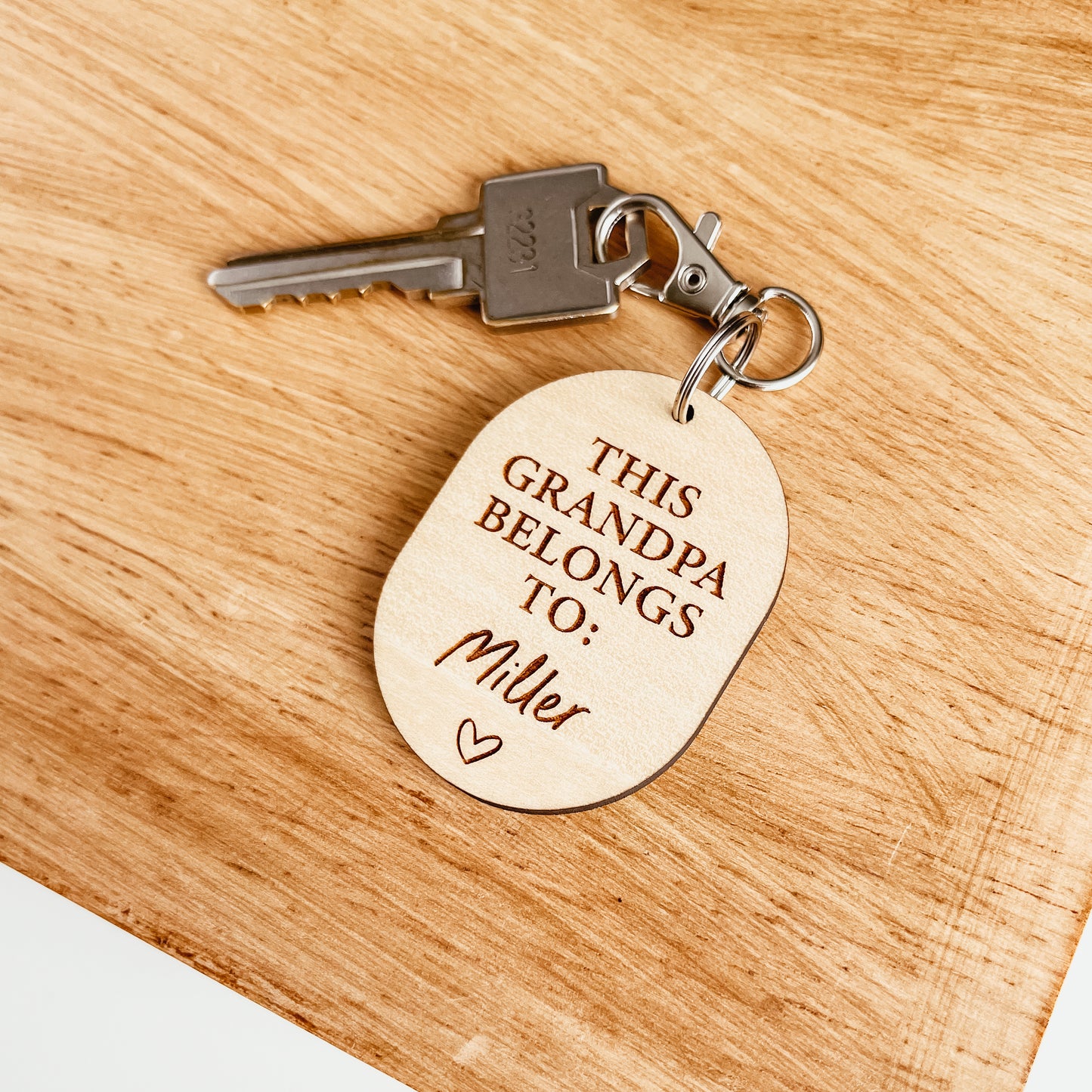 This Grandma/Grandpa Belongs To Photo Keychain