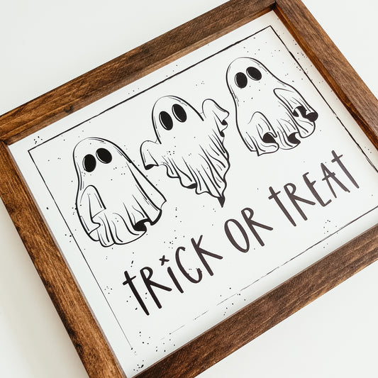 Trick Or Treat Framed Sign