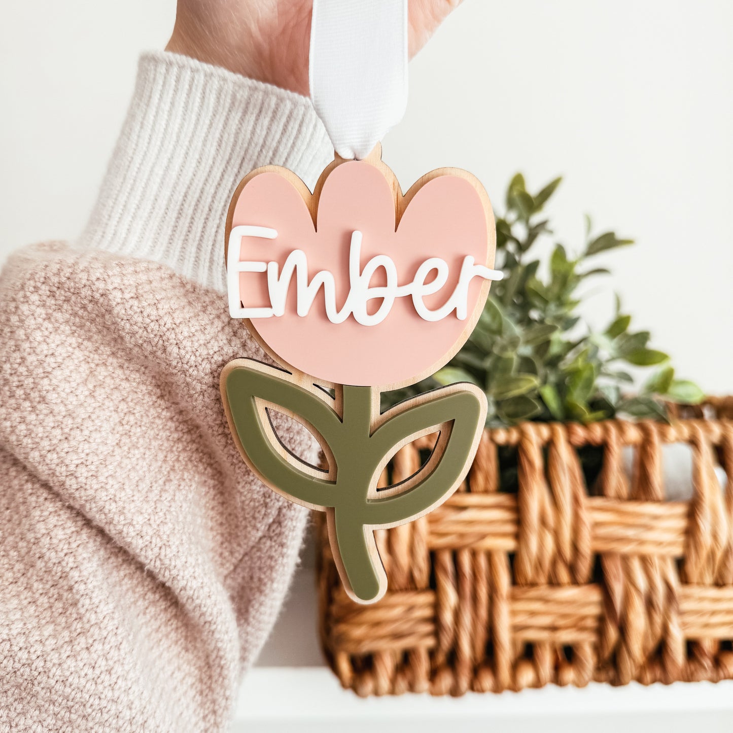 3D Tulip Easter Basket Tag