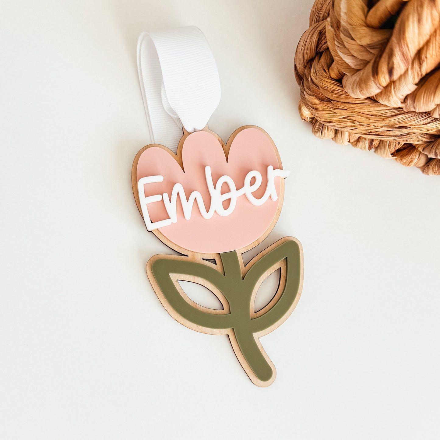 3D Tulip Easter Basket Tag