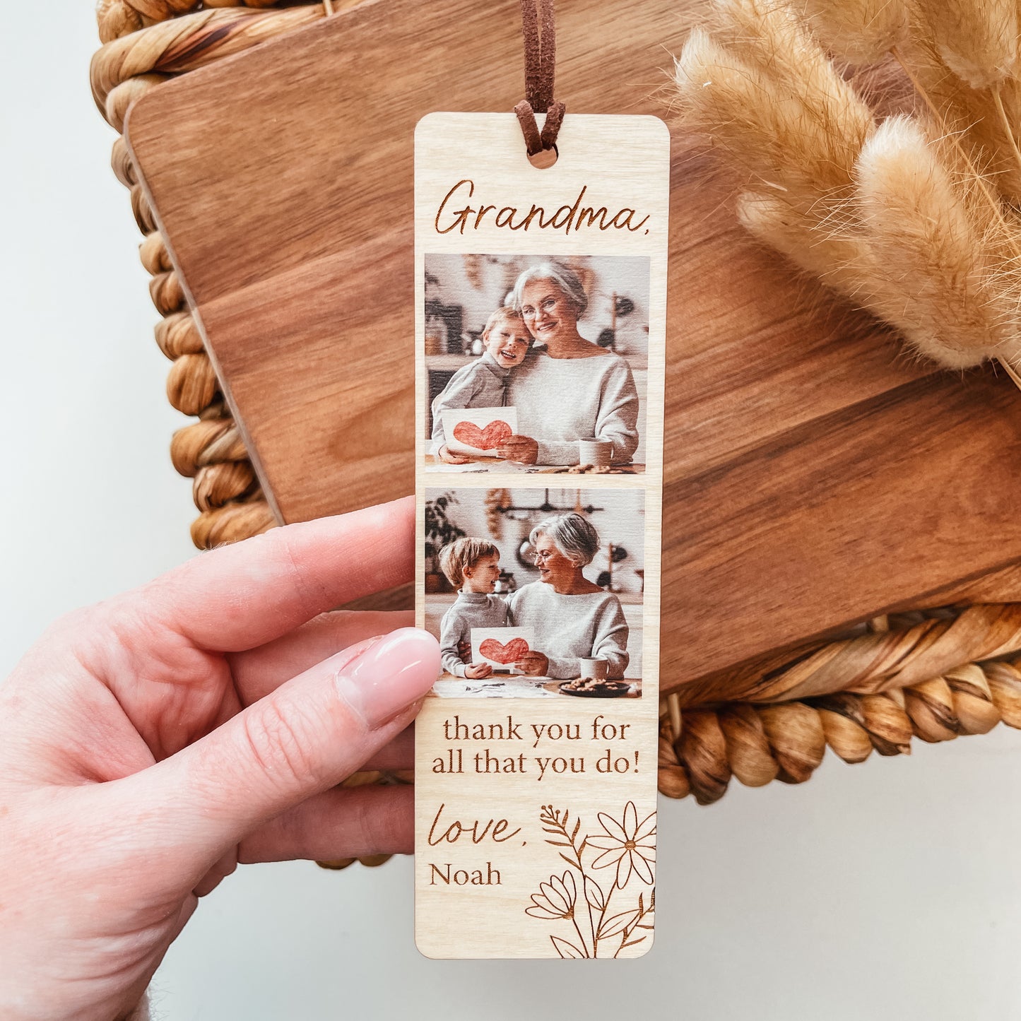 Two Photo Floral Bookmark