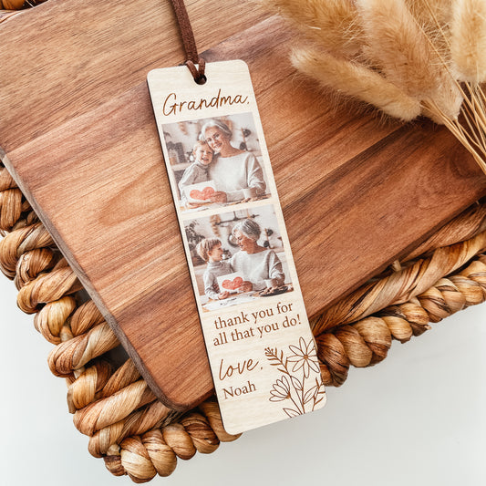 Two Photo Floral Bookmark