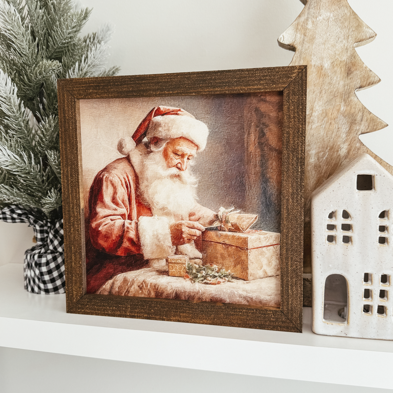 Santa Claus Vintage Inspired Christmas Sign