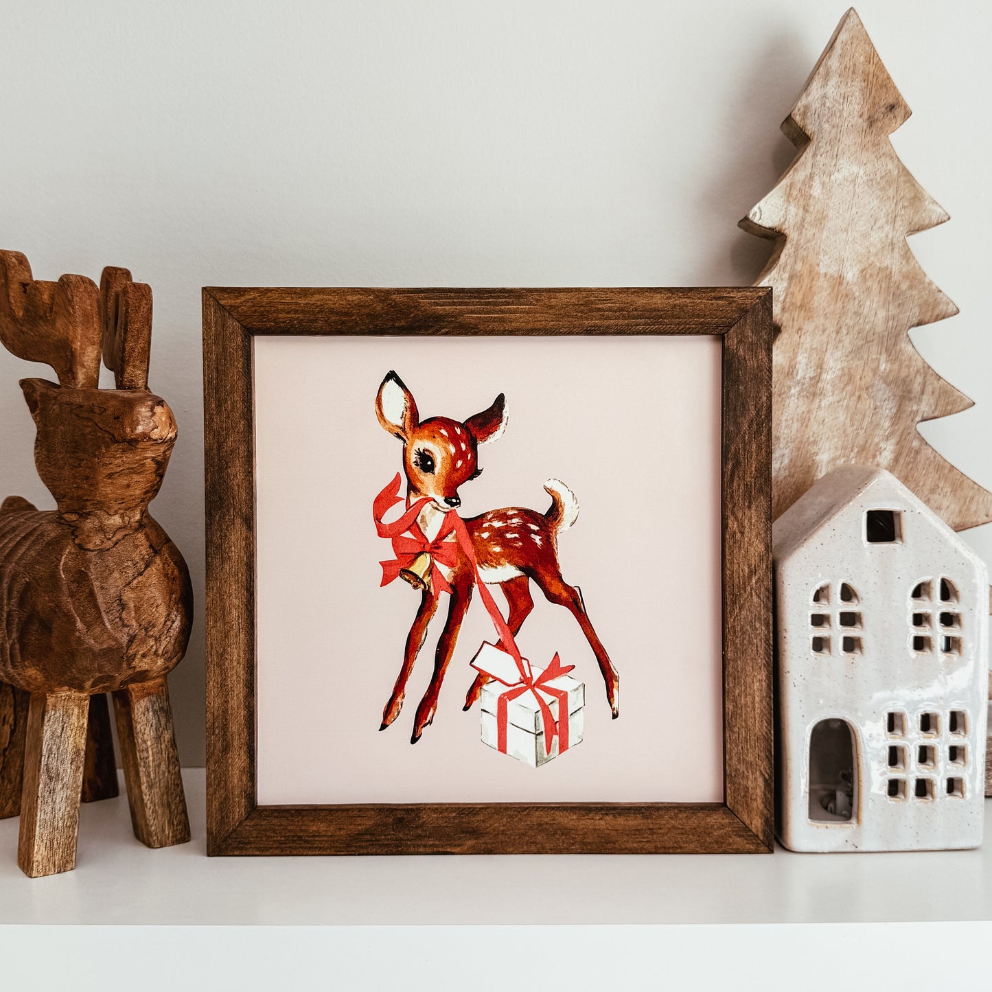 Vintage Reindeer Christmas Sign