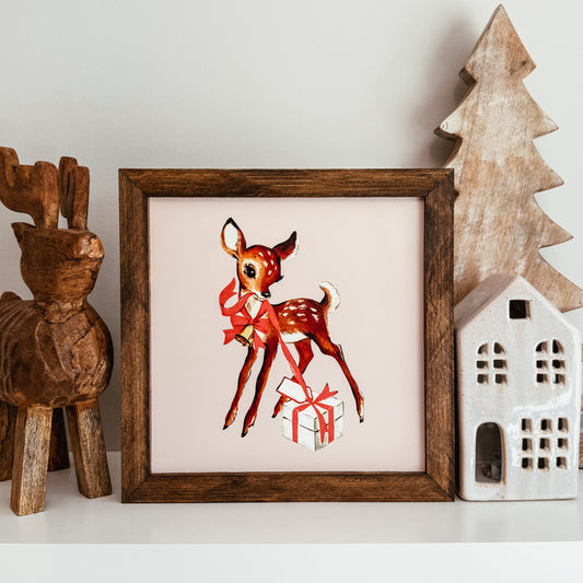 Vintage Reindeer Christmas Sign