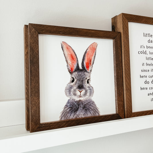 Watercolour Bunny Framed Sign