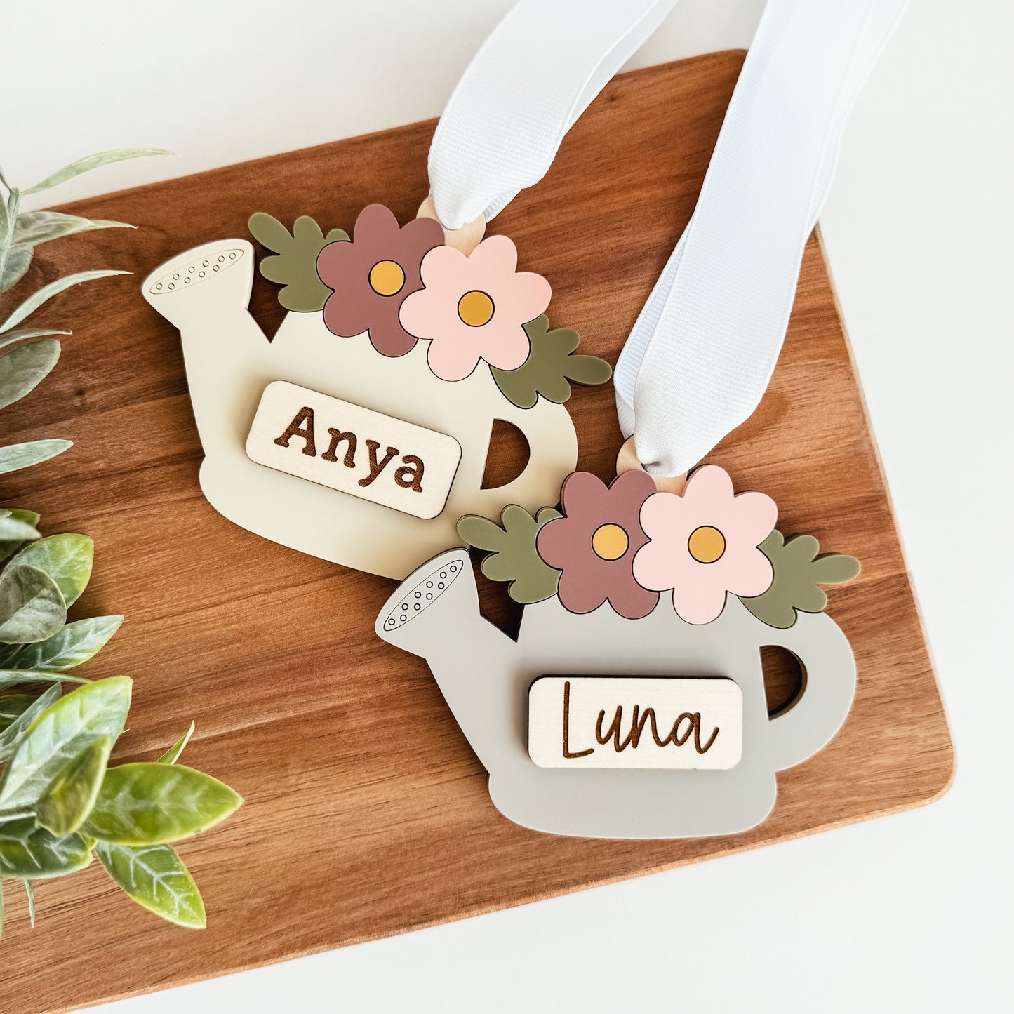Floral Watering Can Easter Basket Tag