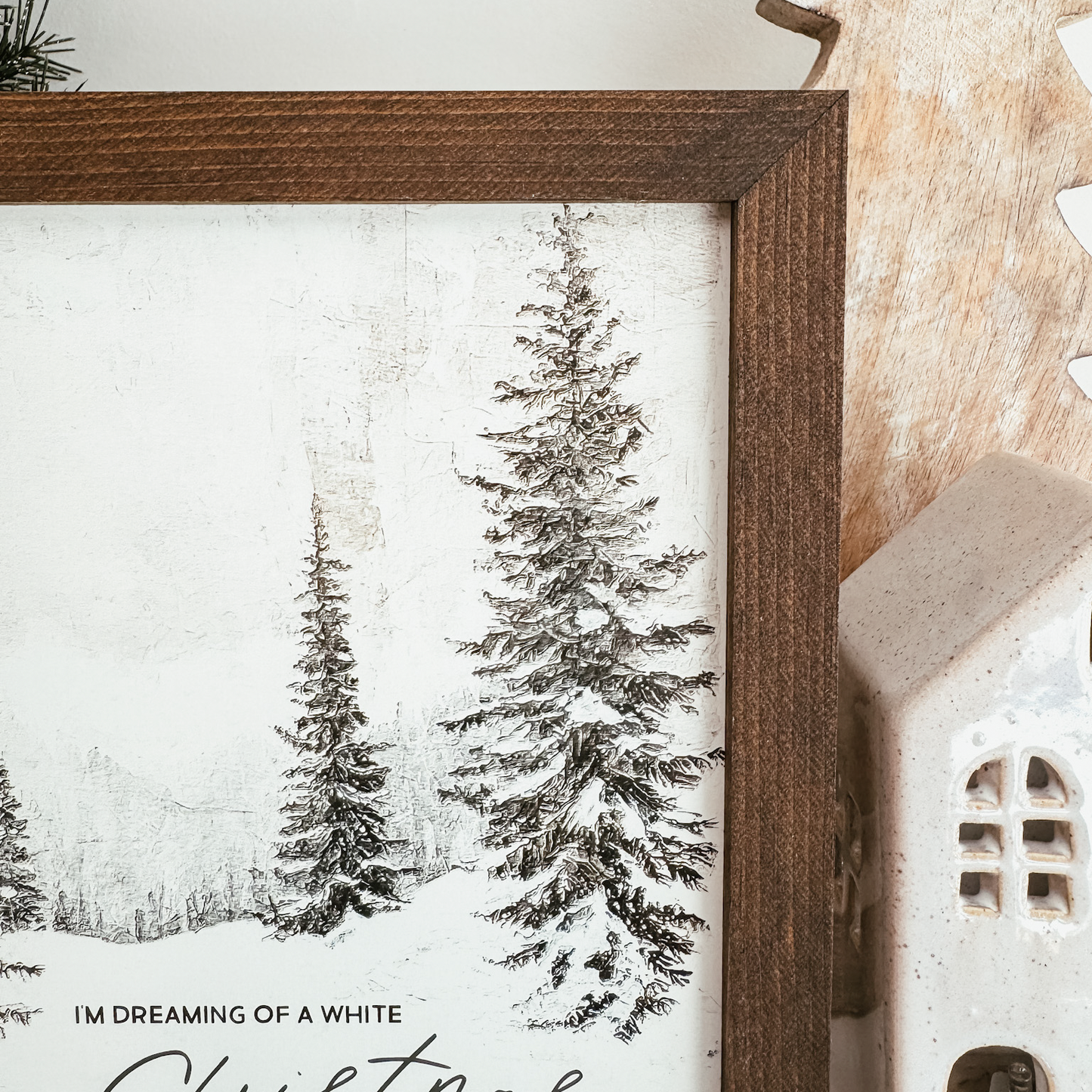 White Christmas Vintage Inspired Holiday Sign