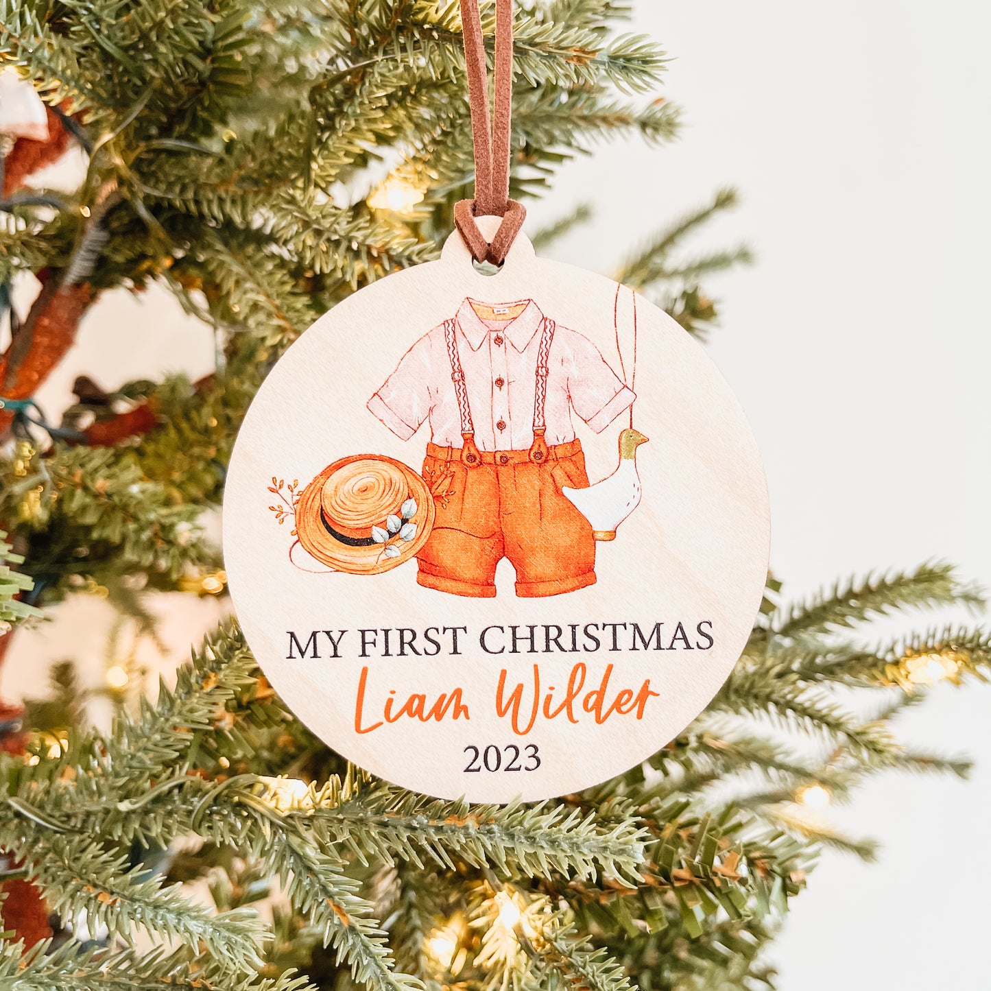 Baby's First Christmas Ornament | Boho Baby Girl or Baby Boy Outfit