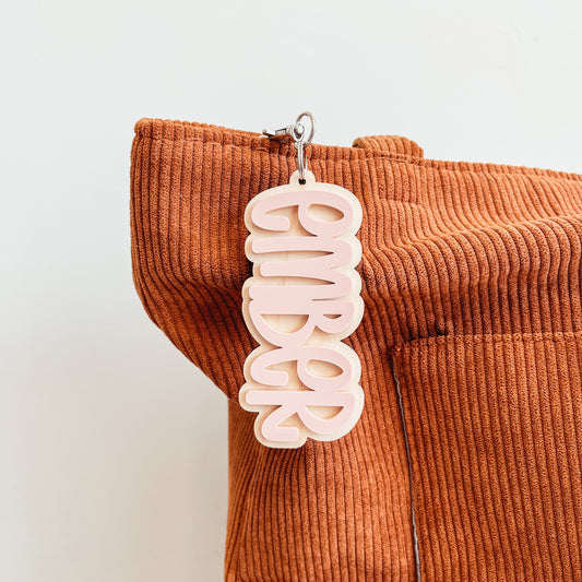 3D Wood and Acrylic Backpack Tag