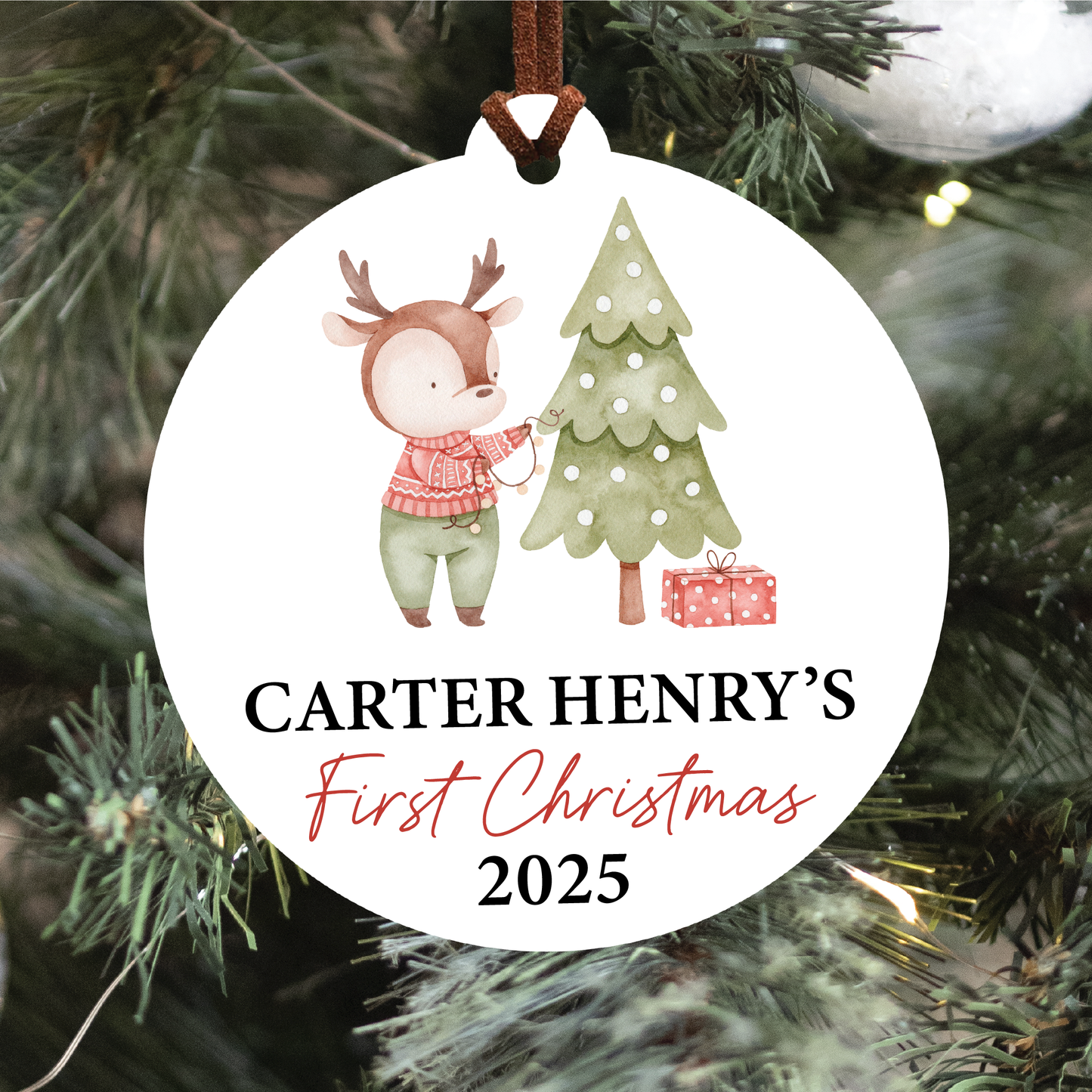 Baby's First Christmas Ornament | Woodland Collection