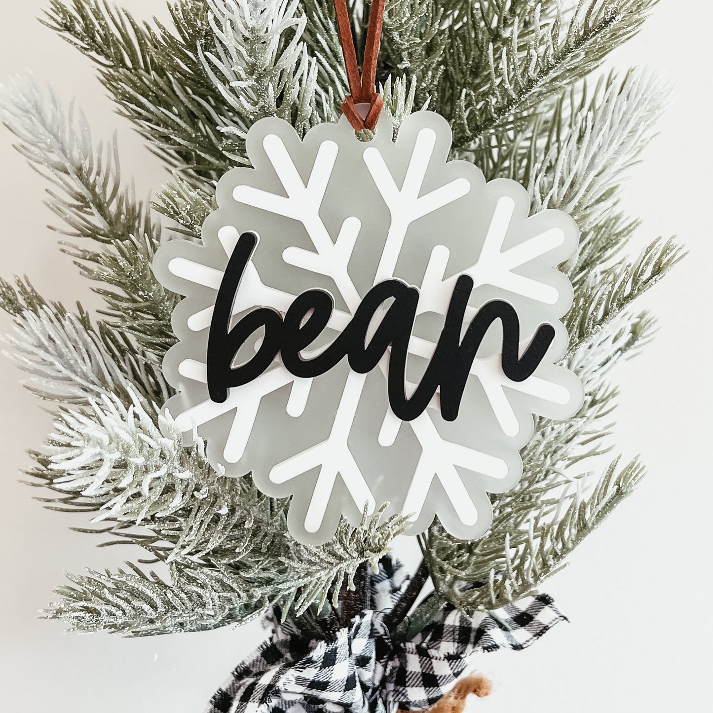 3D Acrylic Snowflake Stocking Tag