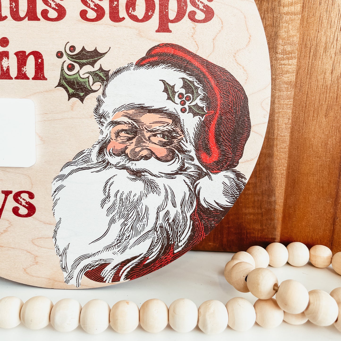 Vintage Santa Countdown Mini Round