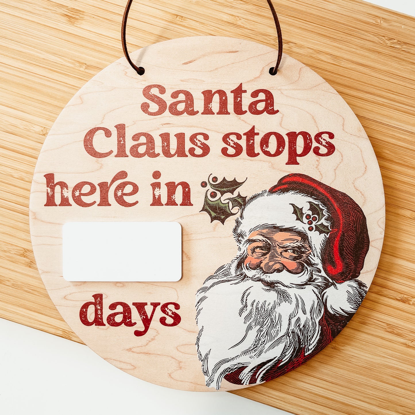 Vintage Santa Countdown Mini Round