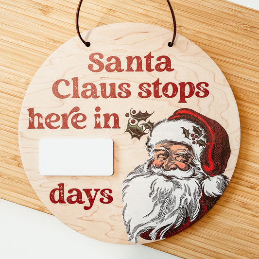 Vintage Santa Countdown Mini Round